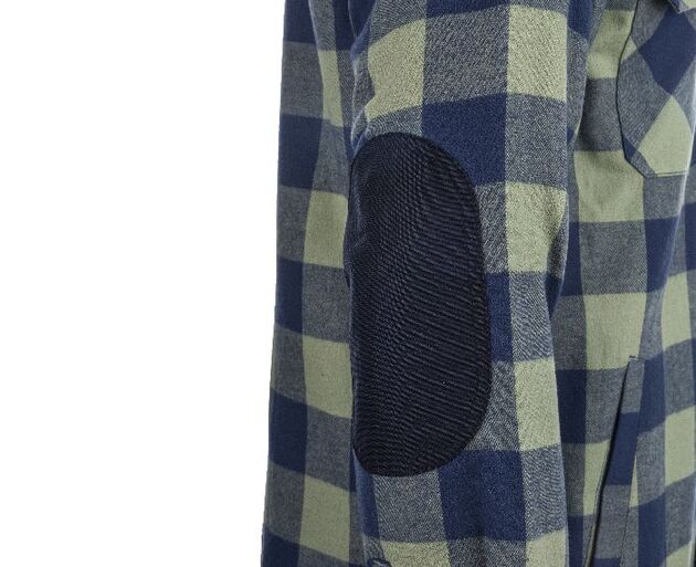 Košile zateplená BENNON PIPPO khaki/blue dlouhý rukáv flanelová