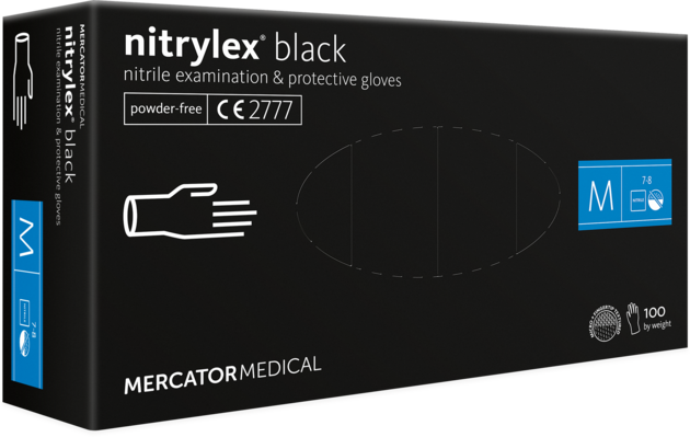 Rukavice jednorázové  NITRYLEX BLACK nepudrované nitril 100ks