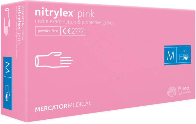 Rukavice jednorázové  NITRYLEX PINK nepudrované nitril 100ks