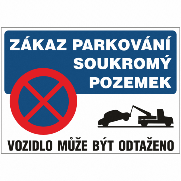 Zákaz parkování-soukromý pozemek  PAR20 A4 samolepka