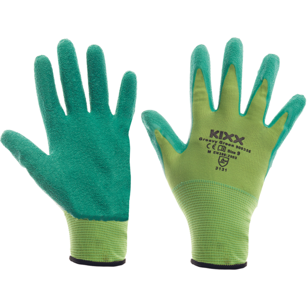 Rukavice povrstvené KIXX GROOVY GREEN latex