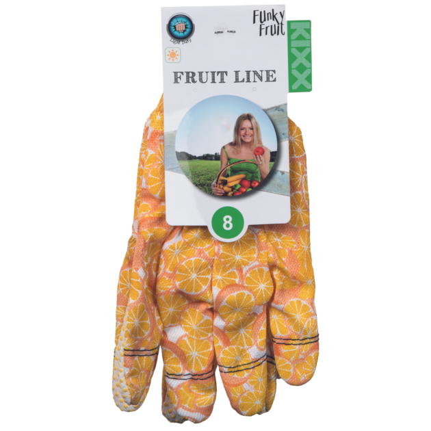Rukavice povrstvené KIXX FUNKY FRUIT PVC terčíky