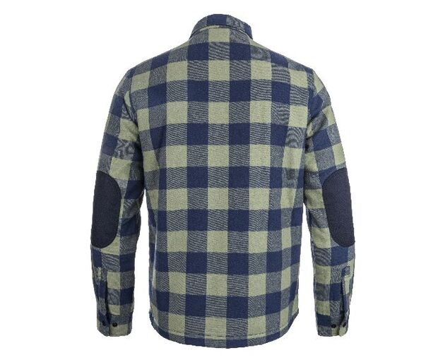 Košile zateplená BENNON PIPPO khaki/blue dlouhý rukáv flanelová