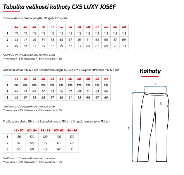 Kalhoty pracovní do pasu CXS LUXY JOSEF pánské