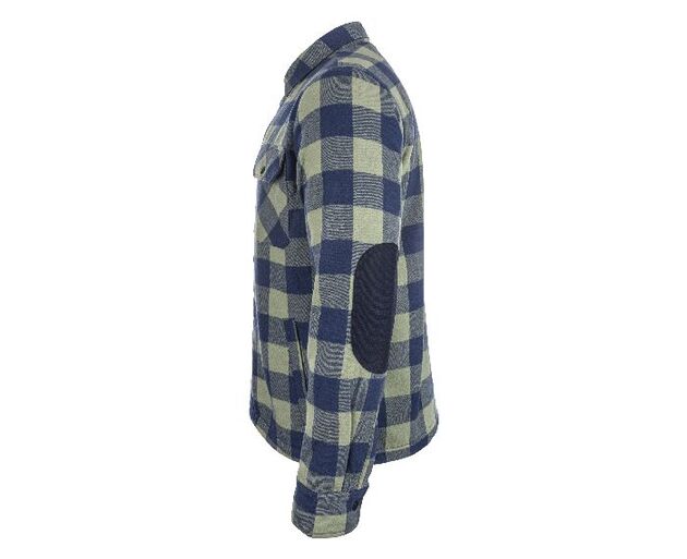 Košile zateplená BENNON PIPPO khaki/blue dlouhý rukáv flanelová