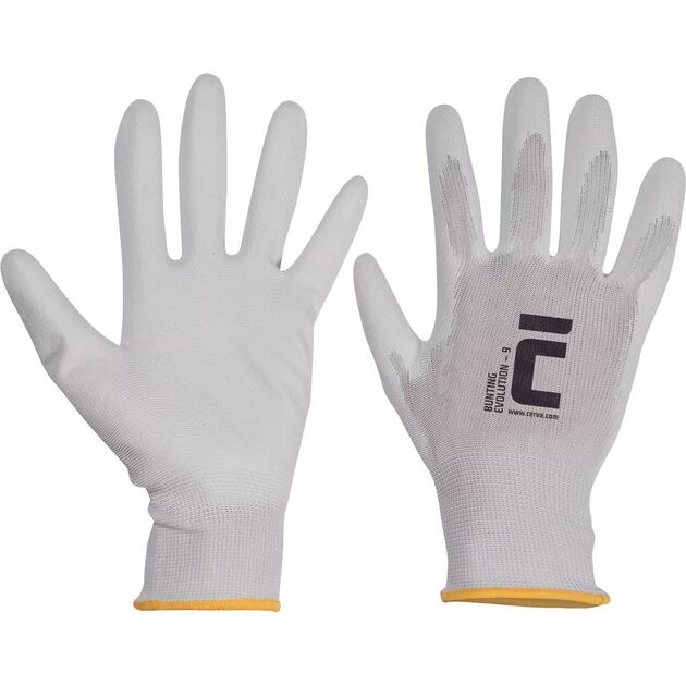 Rukavice povrstvené  BUNTING WHITE EVOLUTION polyuretan