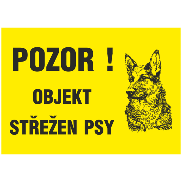 Pozor!Objekt střežen psy ZTZ002 A4