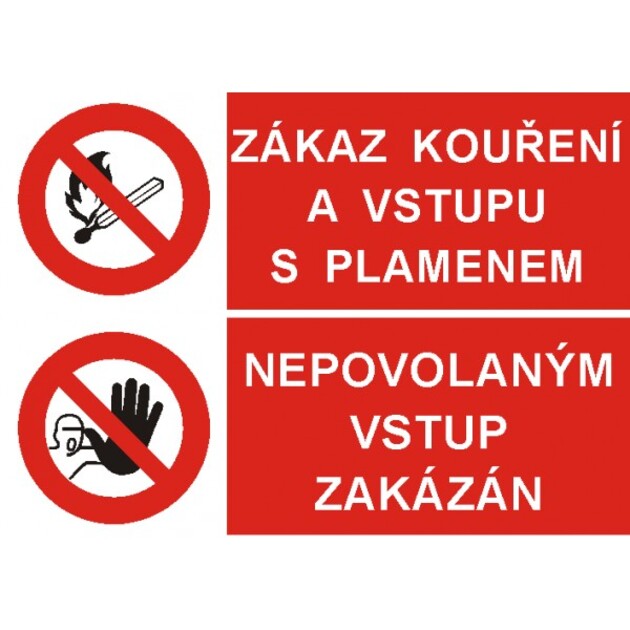 Zákaz kouření a vstupu s plamenem Nepovol.vstup zakázán STI A4 fólie